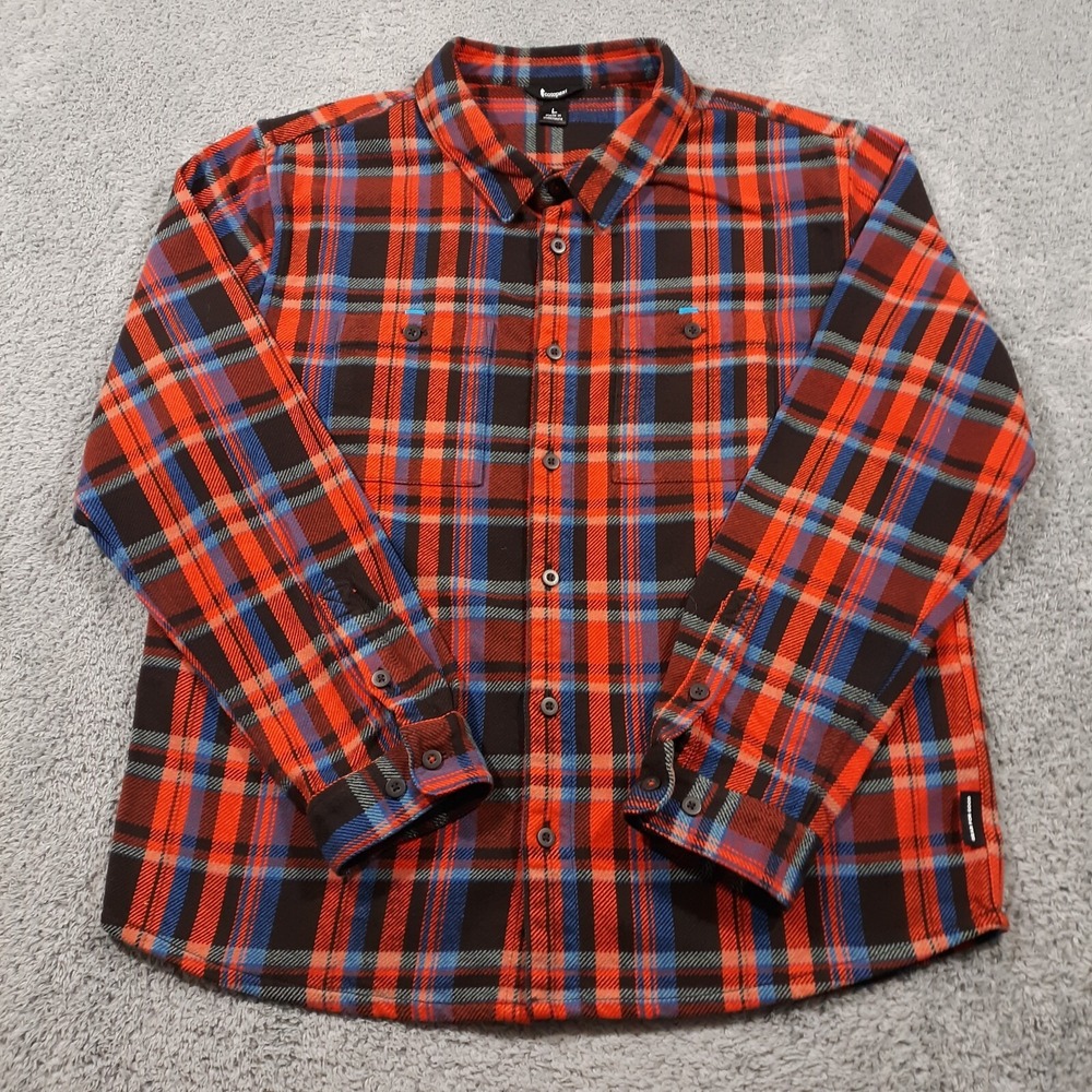 Cotopaxi Flannel Shirt Mens Large Outdoor Hiking Travel Plaid Organic Cotton